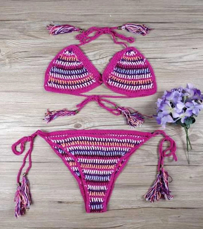 Buy Women Bikini Handmade Knitted Swimsuit Bathing