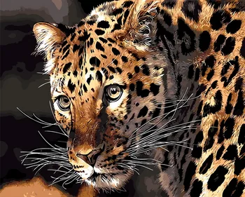 

Frameless painting by numbers paint by number for home decor PBN for living room 4050 leopard