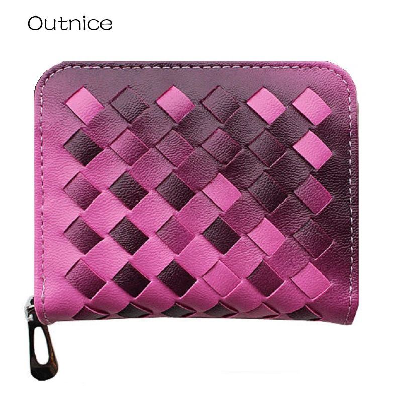 Hand woven Coin Purse Plush Cute Small Change Purses Wallet Coin Bag