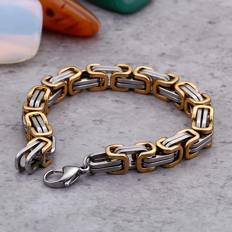 Королевский браслет-цепочка для Для мужчин 6/8 мм Нержавеющая сталь в стиле «панк-рок» Шарм ювелирные изделия подарок на год