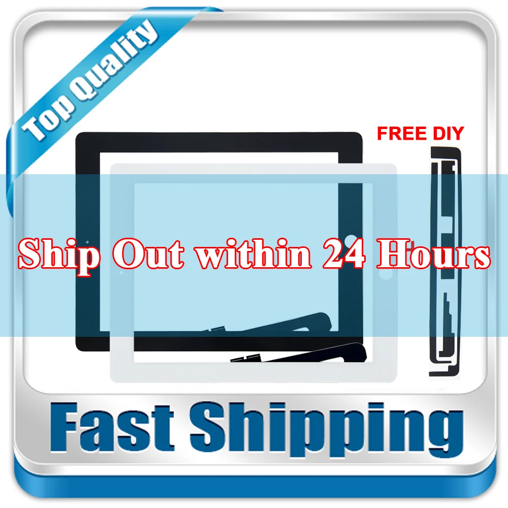 

New For iPad 3 A1416 A1430 A1403 For iPad 4 A1458 A1459 A1460 Replacement Touch Screen Digitizer without Home Button White Black