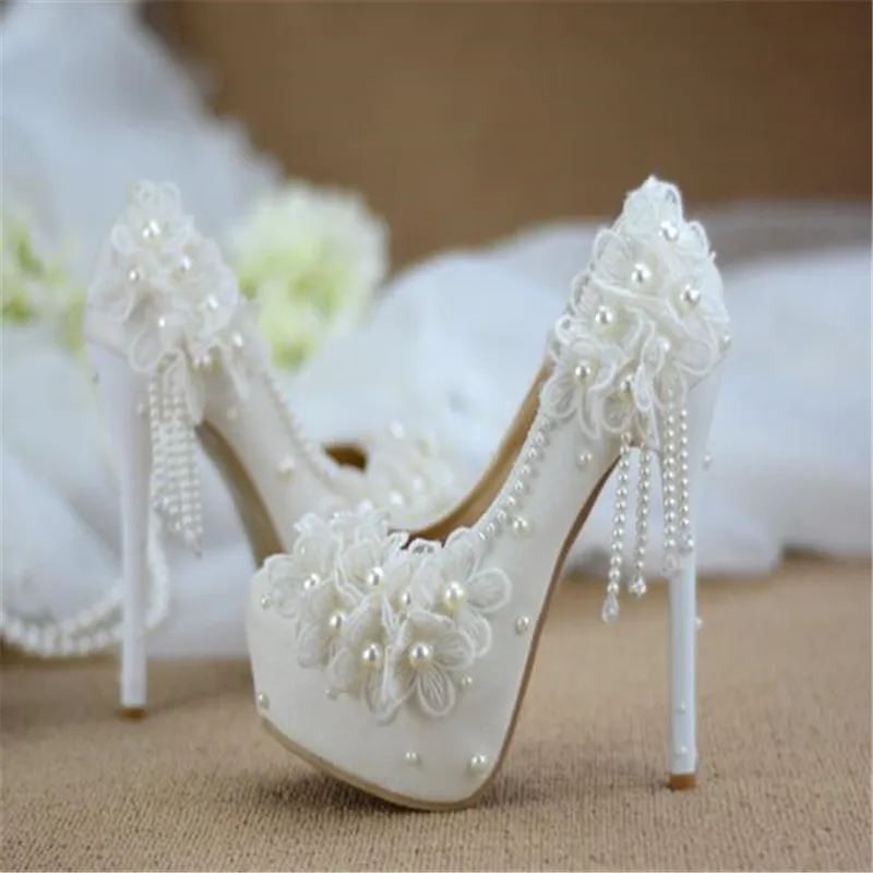 Свадебные туфли; вечерние модельные туфли с жемчугом для невесты; женская обувь на высоком каблуке; пикантные женские туфли с закрытым носком; Серебристые туфли со стразами; размеры 34-43