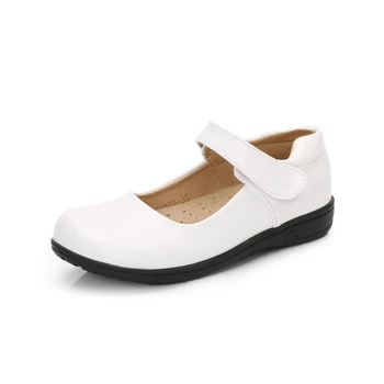 

Kids Round Toe Leather Shoes Girls Sweet Hook And Loop Flat Shoes Princess Wedding Dress Elegant School Shoes AA60233