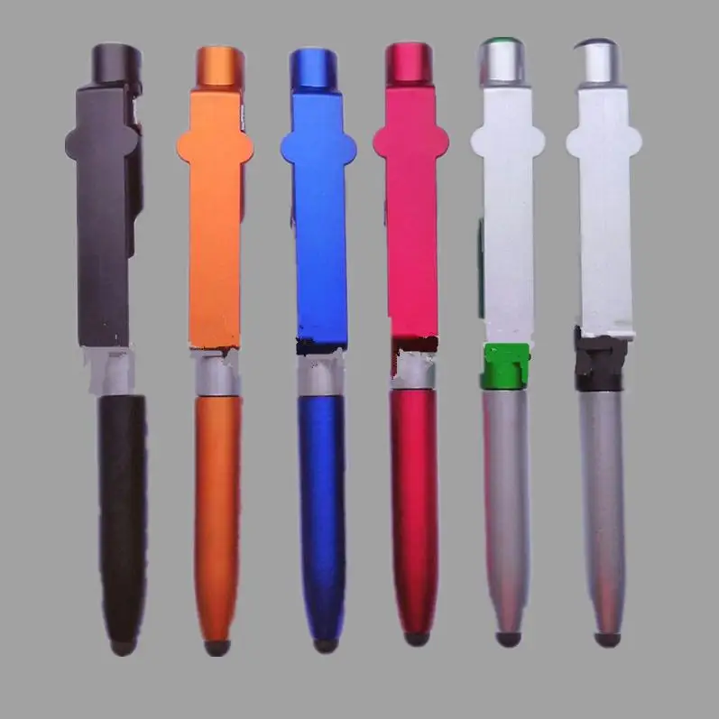 

4 in 1 Foldable Ballpoint Pen Stylus Flashlight And Support For Tablet Cellphone Phone Holder Multi-function Folding Pen
