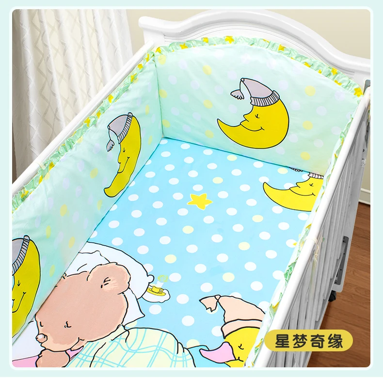 

Promotion! 5pcs baby crib bedding set crib set ropa de cuna Comforter cot set ,include(4bumpers+sheet )
