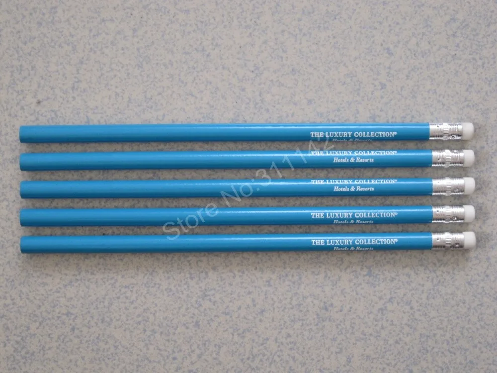 Quente por Atacado Preço Chinês Venda Personalizado Lápis hb Apontadores Azul Logotipo 2 Cheap Lápis padrão