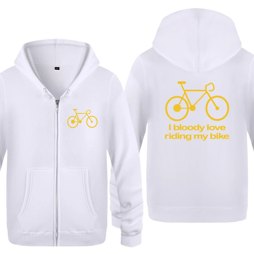 I Bloody Love Riding My Bike-Cyclist подарочные толстовки мужские мужские флисовые кардиганы на молнии толстовки с капюшоном - Цвет: BAY HUAT