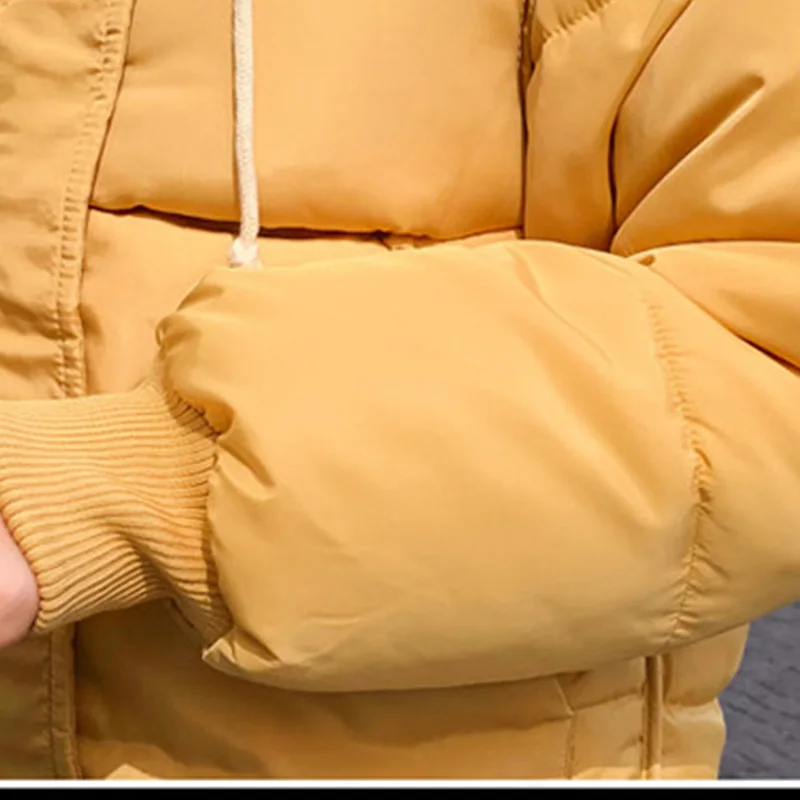 Высококачественные женские парки зимняя куртка женская короткая куртка с карманами с капюшоном теплая парка пальто Женская Стеганая куртка