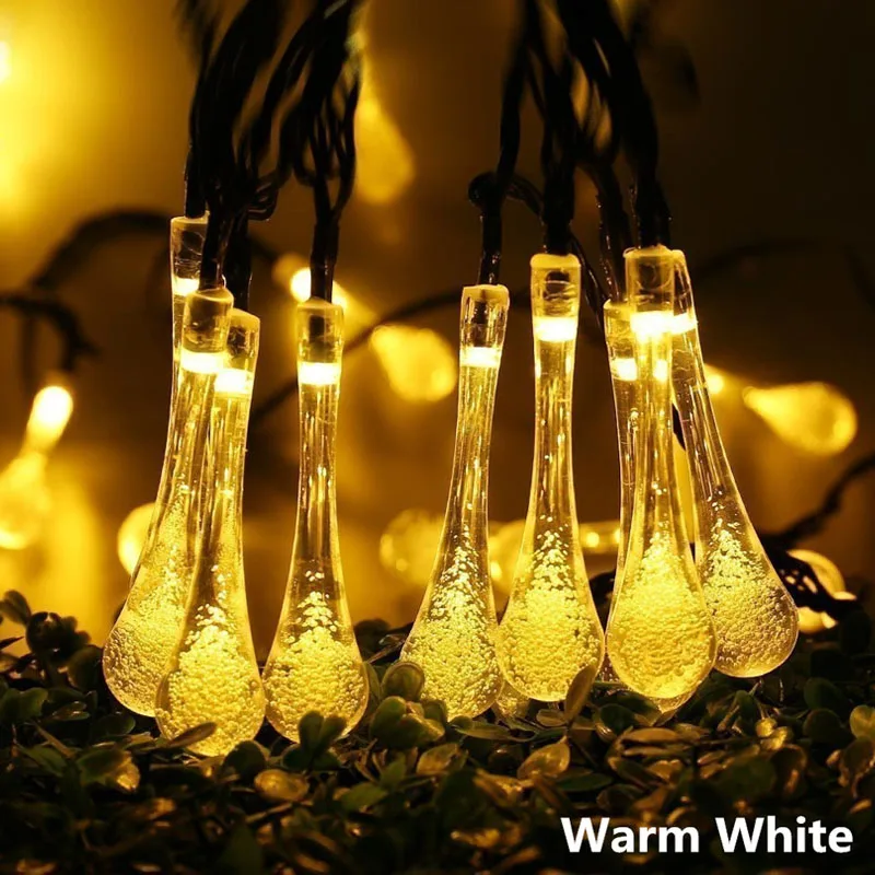 Buy New 30 LED Solar Powered Water Drop String Lights