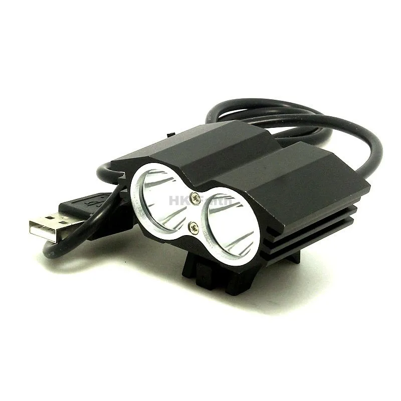 Usb-вентилятор со светодиодной подсветкой 3000LM 2x T6 USB светодиодный налобный фонарь 4 режима фары велосипедный фонарь USB Вход