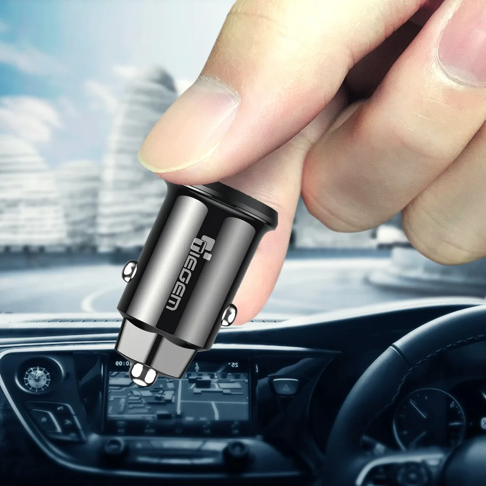 Автомобильное зарядное устройство TIEGEM Mini 3 1 а с двумя USB портами универсальное