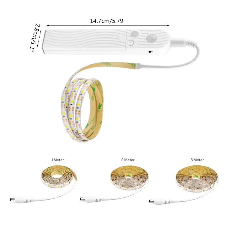 #Best LED Light USB Lamp Strip Tape PIR Montion Sensor Flexible Waterproof Warm White 1m 2m 3m Cabinet Closet Wardrobe Stairs Hallway