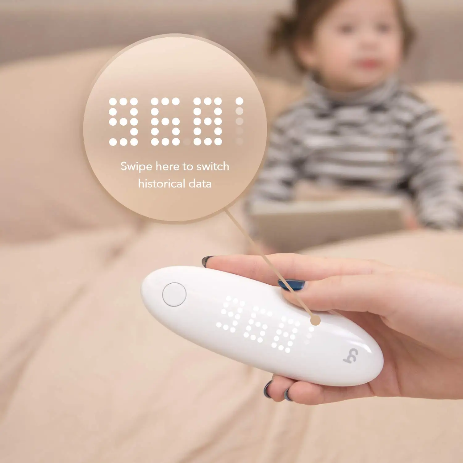 

baby Ear thermometer infrared LED display Body temperature detector APP record Health Care forehead temperature test