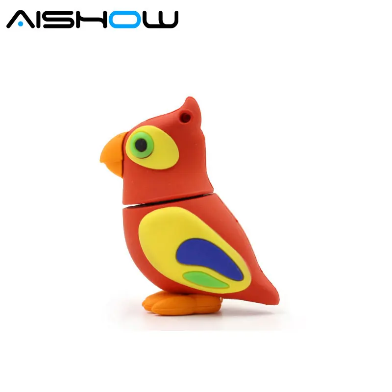 

lovely Parrot pen drive usb flash drive 64g 32g 16g 8g 4g cute cartoon bird true capacity flash memory stick pendrive USB2.0