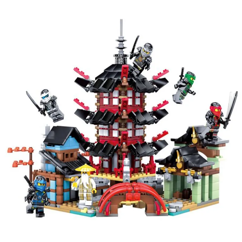 737 шт ниндзя Храм Airjitzu Ninjagoes версия Legoings Строительные блоки Набор игрушек Сделай