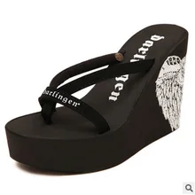Hohe Qualität Damen Sommer Schuhe Keil Sandalen Gedruckt Hausschuhe Frauen Sandalen Schuhe Plattform Flip-Flops sapato feminino