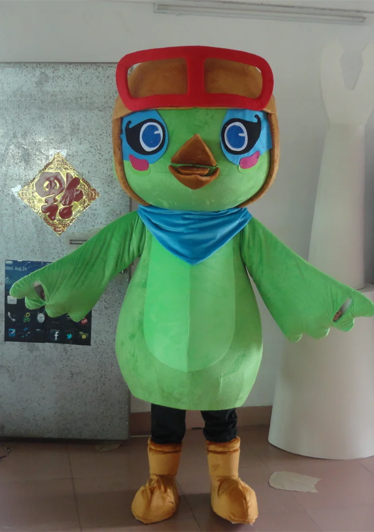 

Latest high quality big body green bird mascot costume green bird costume for sale Holiday special clothing