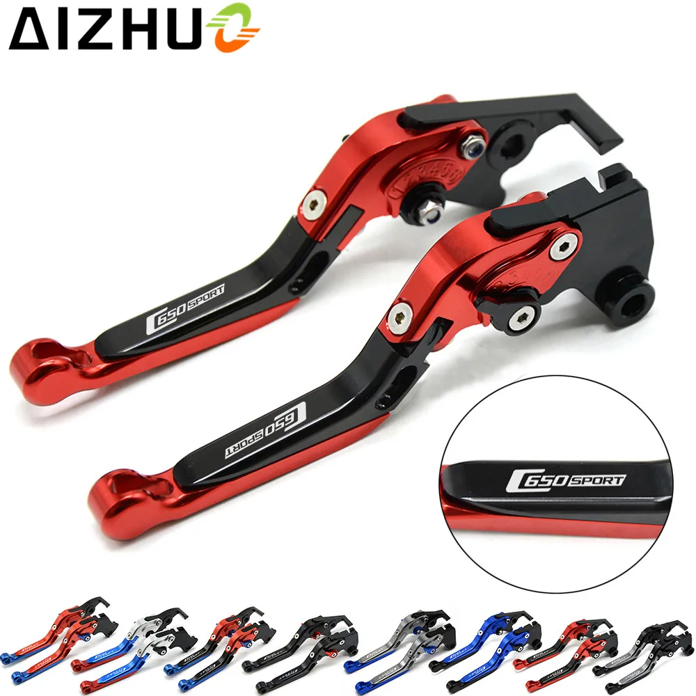 Motorcycle Clutch Brake Lever CNC Aluminum Extendable Adjustable 9 Color With C650 Sport LOGO For BMW C650 Sport 2015 2016 2017