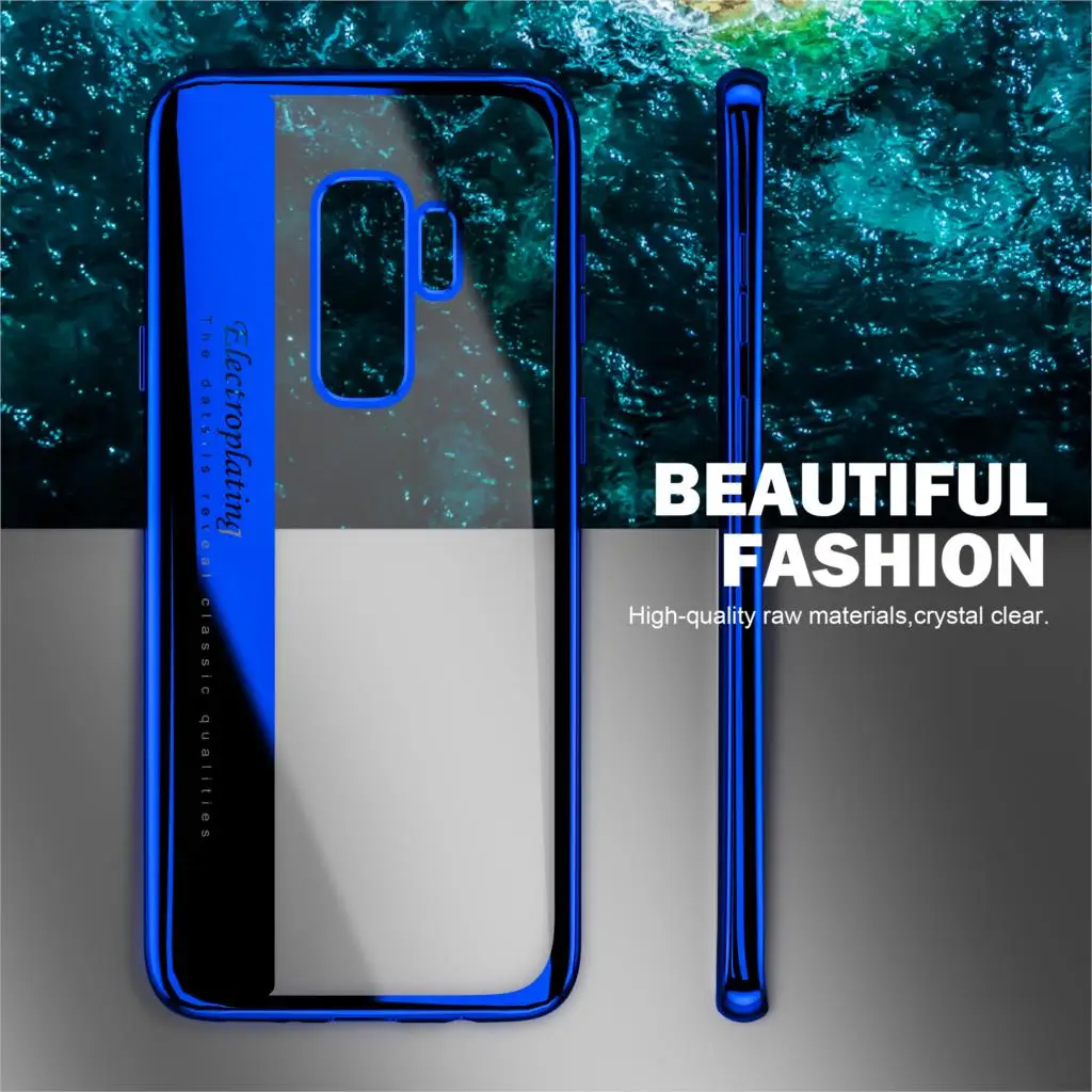 Роскошный мягкий чехол с покрытием для iPhone X 10 7 8 6 6s Plus TPU гальваническим samsung Galaxy S9
