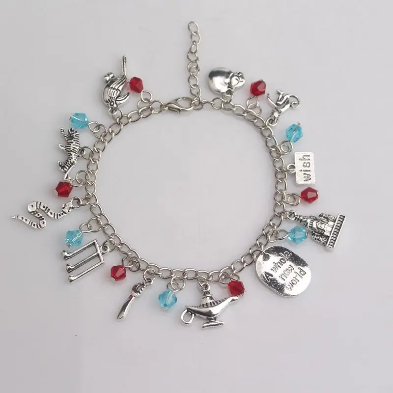 10 шт./лот, Аладдин, очаровательные женские браслеты и браслеты с надписью A, совершенно мир, животные, Хрустальная романтическая подвеска с птицей