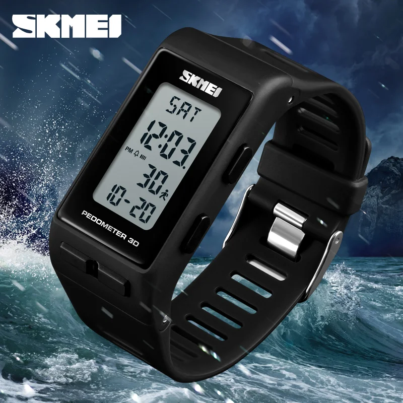 

SKMEI 1363 Men Digital Wrist Watch Rectangle Pedometer Calories Alarm Waterproof Clock Hours Sport Watches Relogio Masculino