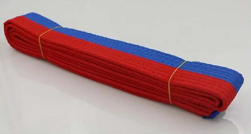 Тхэквондо дорога с уровнем дзюдо Стандартный пояс каратэ двойной обёрточная бумага профессиональные боевые искусства все цвета CYF9149 - Цвет: Blue and Red