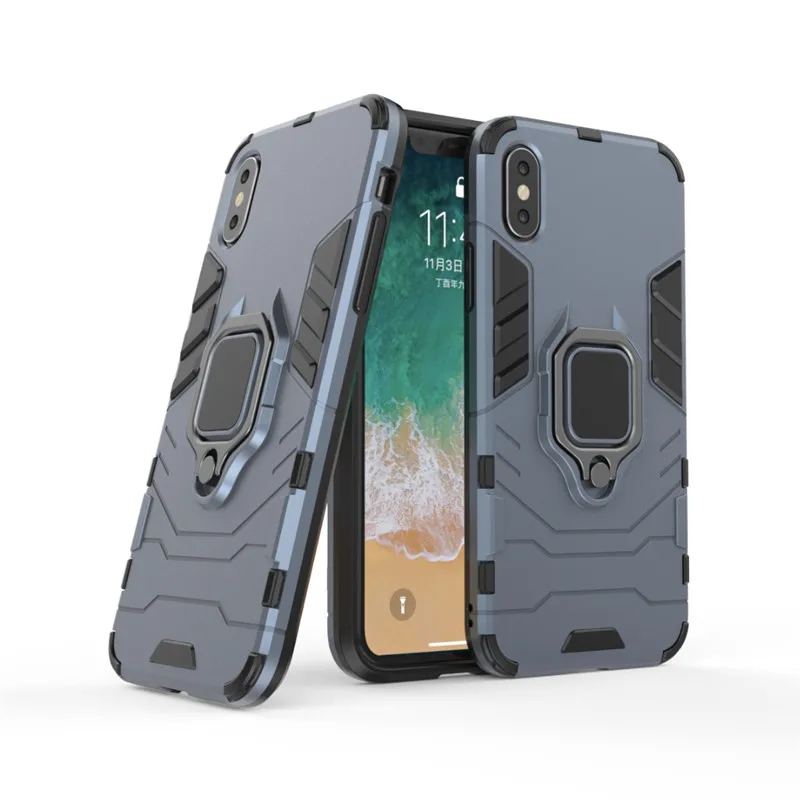 

Work with Car Magnet Suction Holder) Anti Shock Proof cover Finger Ring Case For Iphone X XS max XR 7 8 6 6S 5 5S