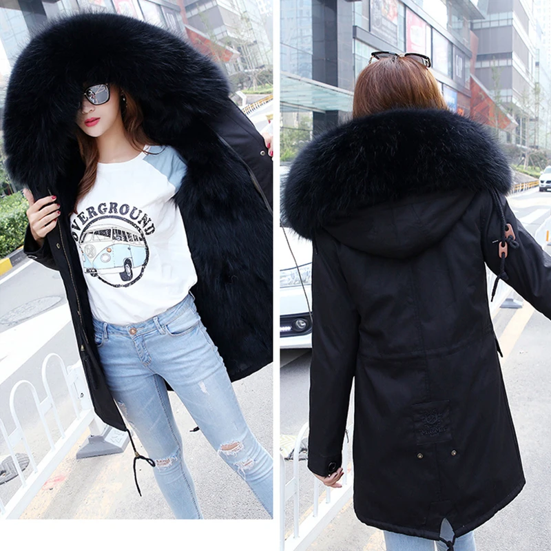 You Come From The Stars With A Fox Raccoon Fur Coat Liner Female Knee Paragraph Long Section Parka You Come From The Stars With A Fox Raccoon Fur Coat Liner Female Knee Paragraph Long Section Parka