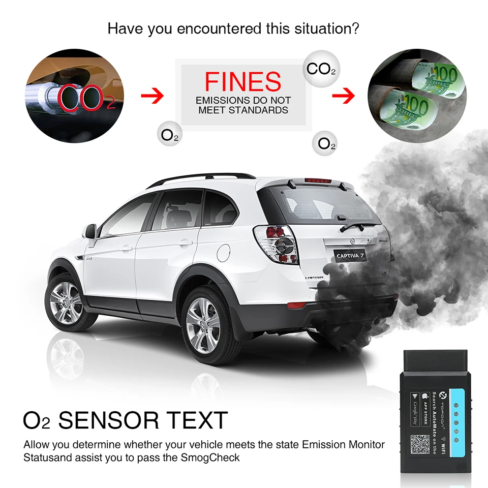 Topdon автоматический ELM327 PICI8F25K80 elm 327 WIFI с полным OBD2 функциями выключения MIL мини