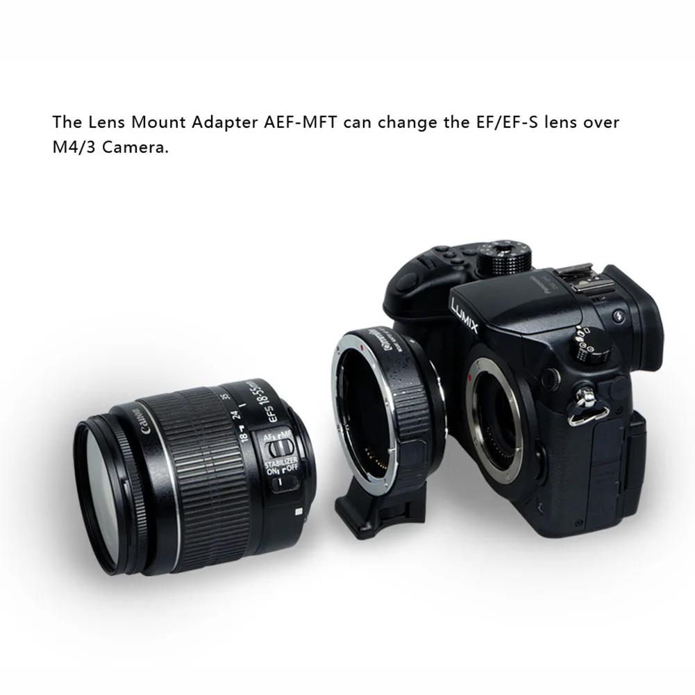 Commlite Камера Крепление-адаптер для объектива с автофокусом для объектива USM Canon EF/EF-S объектив для цифрового фотоаппарата Panasonic LUMIX OLYMPUS M4/3 Крепление-адаптер для объектива CM-AEF-MFT