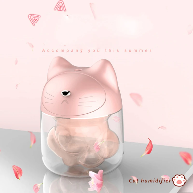 

3 in 1 Ultrasonic Air Humidifier USB Cat Mini Humidifiers Aroma Oil Diffuser Air Purifier With LED Light Mini USB Fan For Car