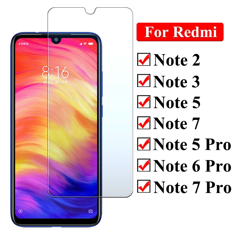 

note 4x tempered glass on the redmi note 6 7 5 3 2 Pro Tremp Kisiomi Xiami Redmi note5 screen protector Protective Glass Film