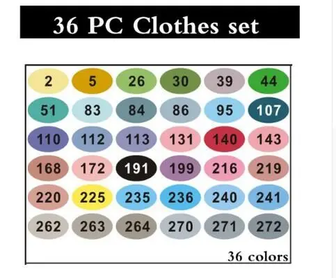 Finecolour EF100 240 цветов на спиртовой основе чернила на двойной основе Профессиональный эскиз искусство маркеры с сумкой - Цвет: 36 Clothes set