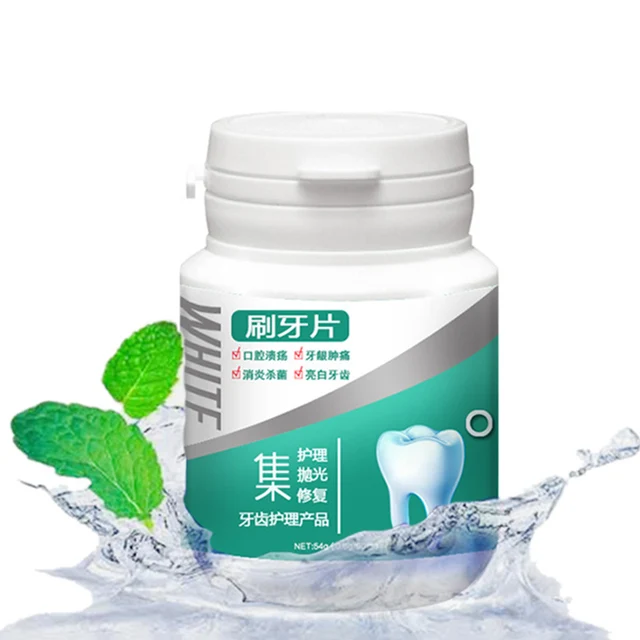 Chew Toothpaste Tablet for Teeth Whitening Remove Plaque Stains Oral