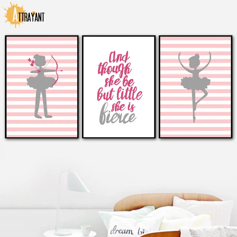 

Bowman Quotes Dancer Wall Art Canvas Painting Nordic Posters And Prints Wall Pictures For Kids Bedroom Baby Girl Room Home Decor