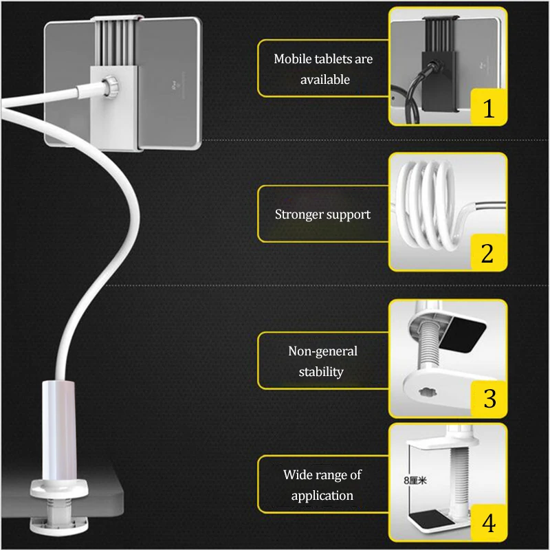4-10,5 дюймов Гибкий Рабочий стол планшет неподвижная подставка держатель для ipad Mini Air samsung M ipad для iPhone Смартфон кровать настольная подставка крепление
