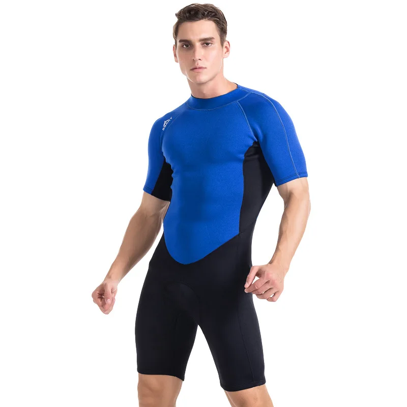 Sbart мужской профессиональный 2 мм сохраняет тепло цельный гидрокостюм для дайвинга резиновый Купальник короткий рукав противомедузная вода спортивный костюм