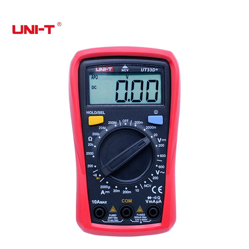 UNI-T UT33 серия размер ладони цифровой мультиметры Профессиональный электрический ручной Амперметр мультитестер с подсветкой удержания данных - Цвет: UT33D