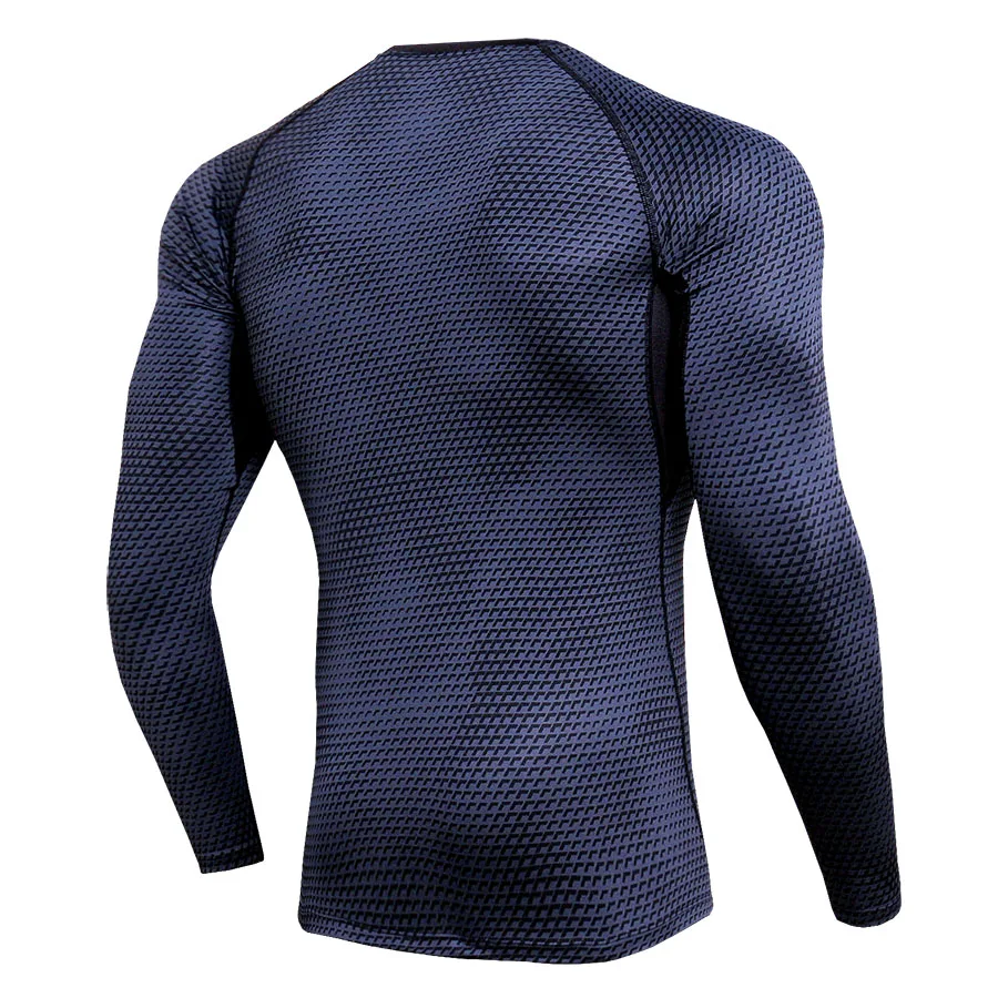 3XL синяя спортивная рубашка мужская компрессионная Рашгард футбольные майки Runing