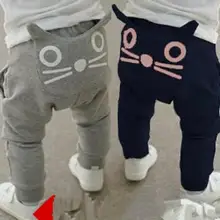 Г., весенние штаны-шаровары с рисунком кота для маленьких мальчиков и девочек детские повседневные хлопковые длинные брюки