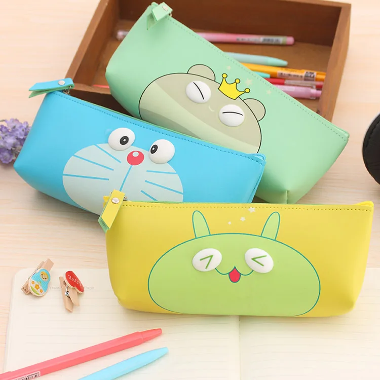 Креативный Kawaii медведь панда пенал из ПУ милый нарисованный Дораэмон для детей