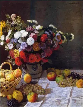 

High quality Oil painting Canvas Reproductions Flowers and Fruit (1869) by Claude Monet hand painted