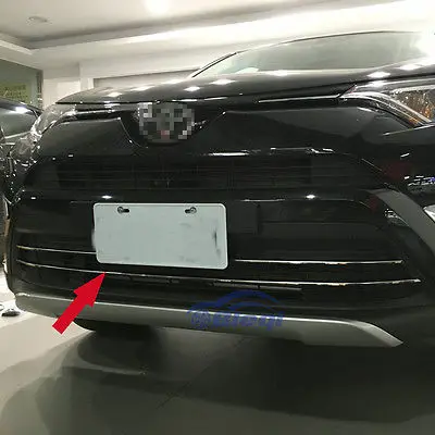 

Stainless Car Front Bumper lower Centre Grill Cover Trims For Toyota RAV4 2016