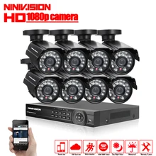 1080P 8CH CCTV Security System 8 channel HDMI AHD NVR DVR HD 2.0MP outdoor indoor bullet Camera kit Video Surveillance System