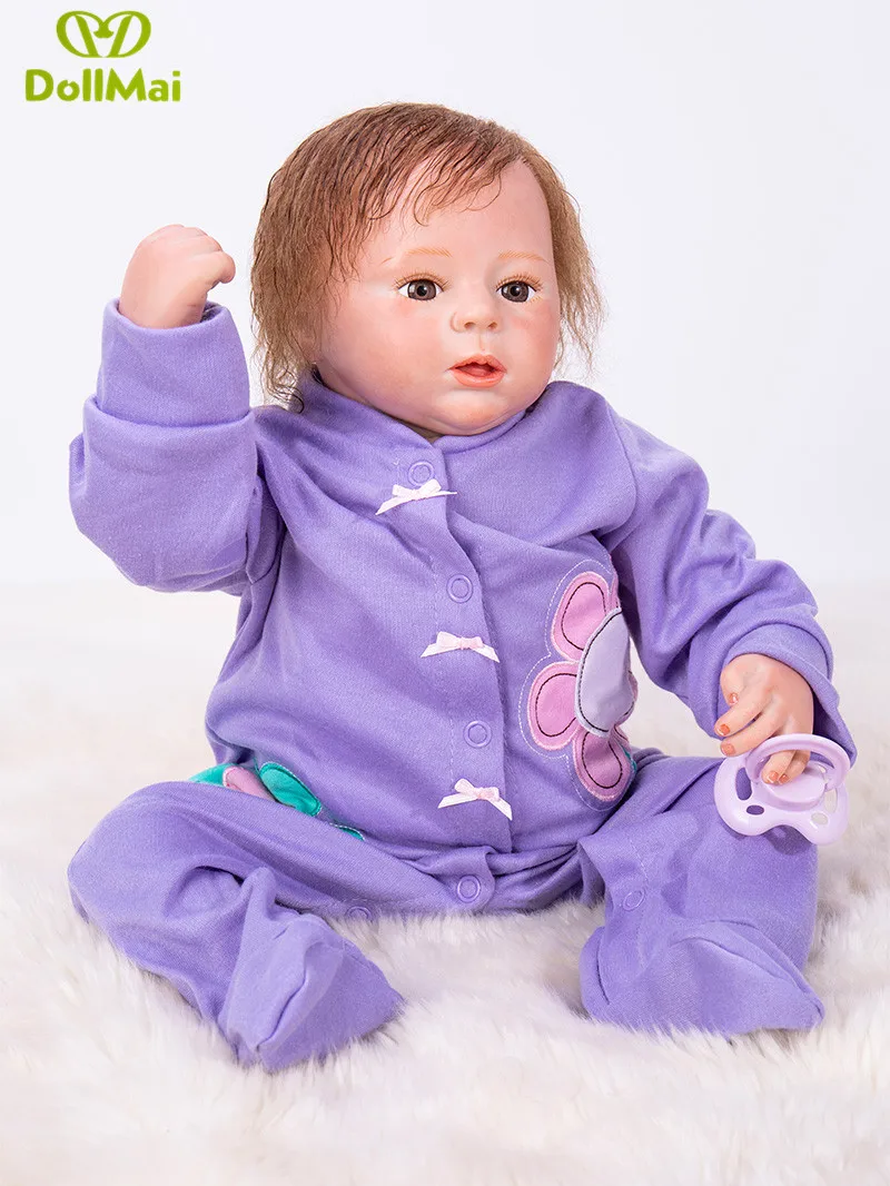 

46cm Bebes reborn silicone dolls real alive lifelike babydoll infant gift birthday Xmas high quality accompany doll for chidren