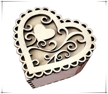 

EASONOV heart-shaped wooden storage box jewelry earrings ring storage box wedding box