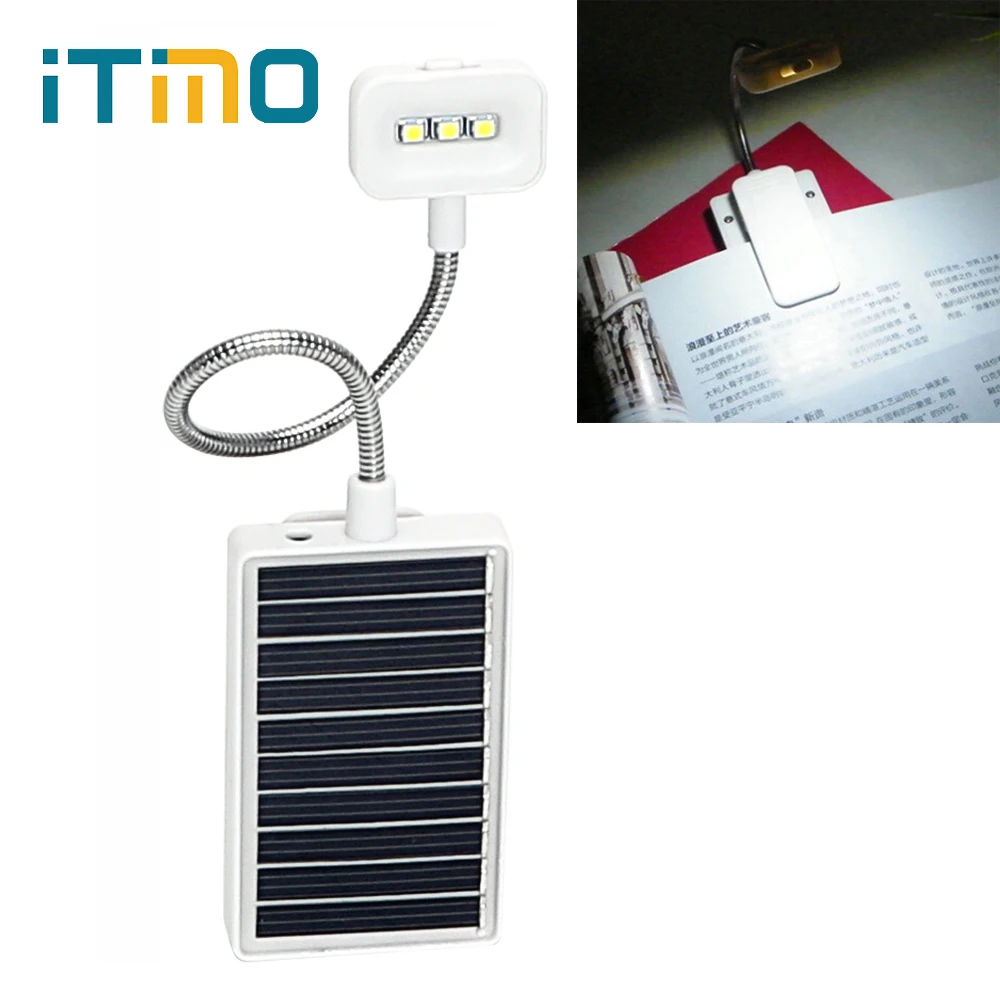 

ITimo Multi-use Modern Reading Lamp Mini with USB Interface Eye Protection Portable LED Solar Book Light Reading Clip on Book