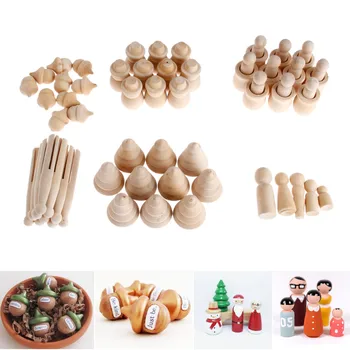 

10/5pcs/set Unfinished Wood Crafts Wooden Peg Dolls Toys DIY Art Craft Wedding Party Accessory Gift Party Home Decor Decorations
