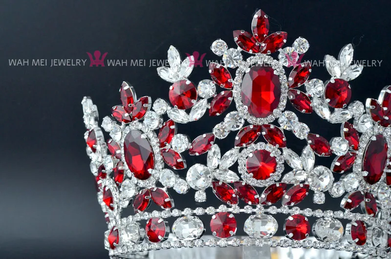 Маскарадные короны австралийская кристалльная тиара из горного хрусталя Свадебные украшения Модные аксессуары для волос для женщин Регулируемый mo225 - Окраска металла: Red