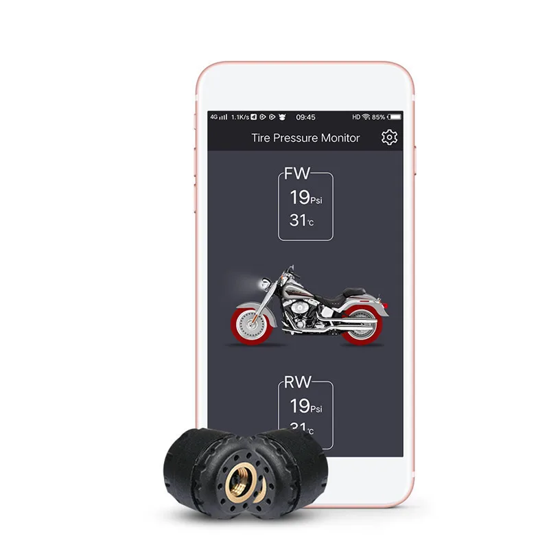 TP200 Bluetooth TPMS с Сенсор шин Давление мониторинга Системы мобильный телефон приложение Обнаружение внешний Сенсор для мотоциклов